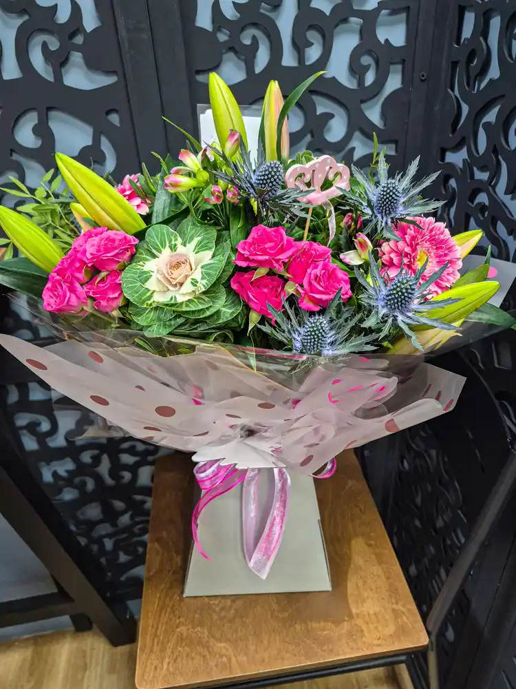 Flower arrangements handtie bouquet Timeless Flowers and Treats Washington Galleries 260119 11